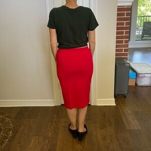 Elegant Red Pencil Skirt